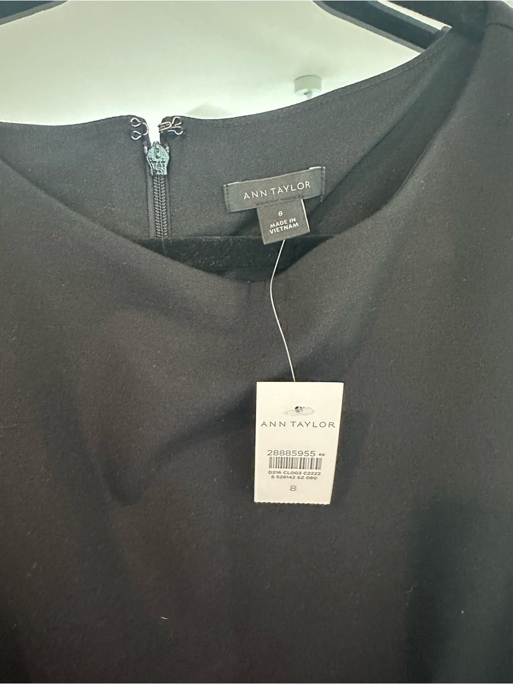 Ann Taylor Black Long-Sleeve A-Line Dress with Contrast Stitching - Picture 2 of 3